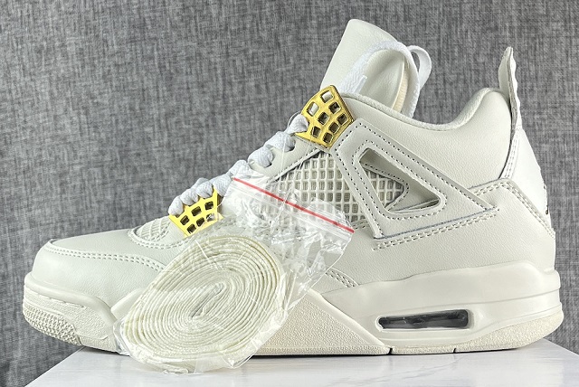 Women Air Jordan 4 Cement White Gold - Click Image to Close